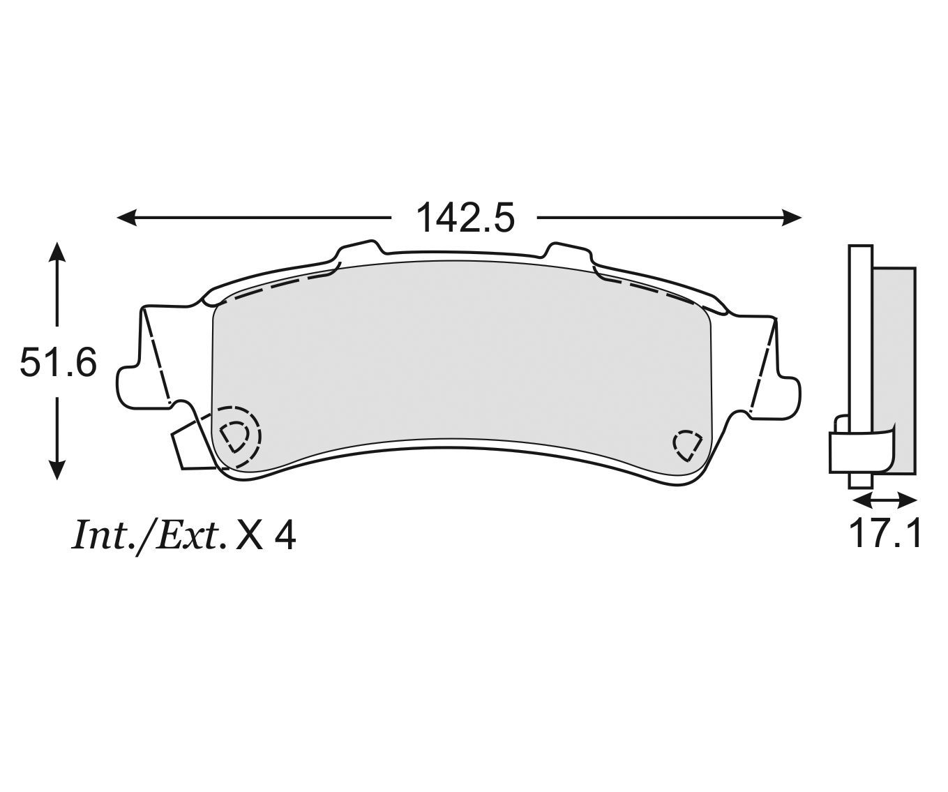 BALATA CADILLAC ESCALADE 4X2 CHEVROLET AVALANCHE 1500 2500 4X4 C1500 C2500 SILVERADO 1500 2500 CHEYENNE 400SS